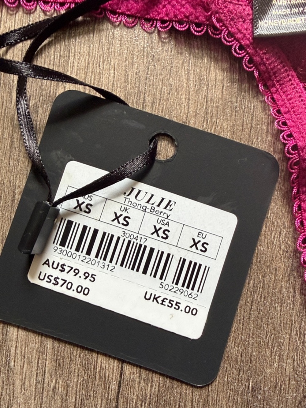 Honey Birdette Julie Hot Pink Lace Strappy Thong - Picture 4 of 4